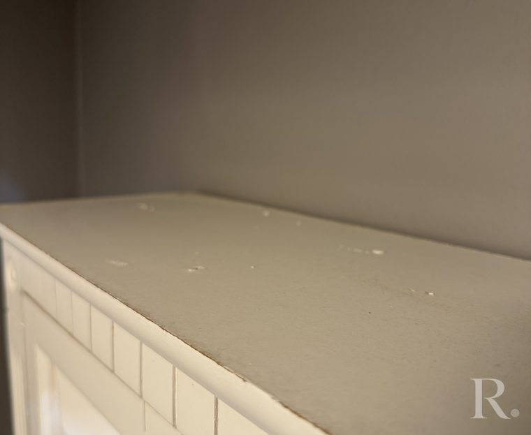 Dust on high ledges: after cleaning