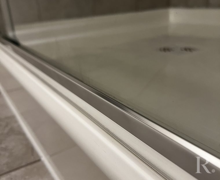 Shower tracks and edges: after cleaning